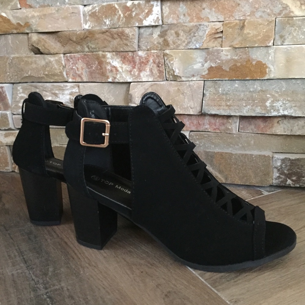 Pretty Cool Peep Toe Ankle Boots NWOT in box.